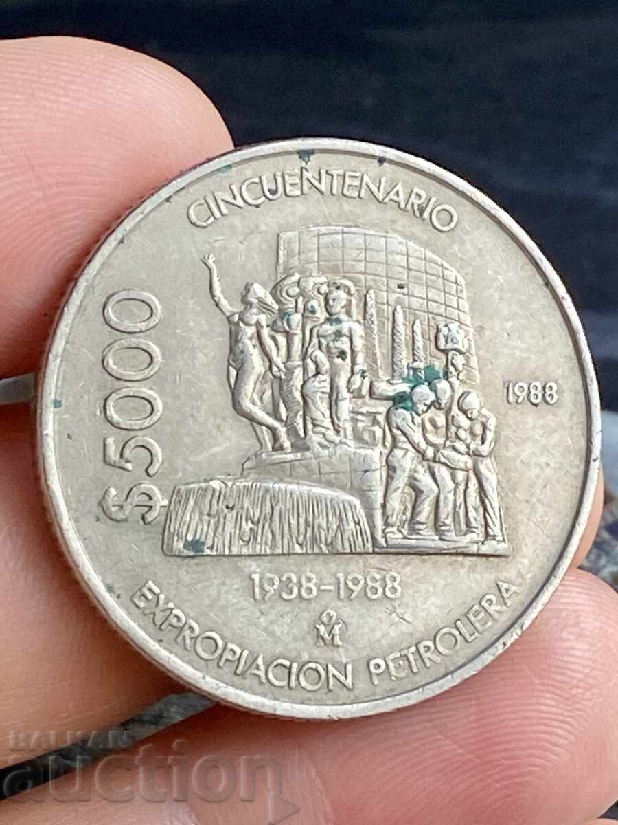 Μεξικό 5000 πέσος 1988 επετειακό νόμισμα πετρελαίου