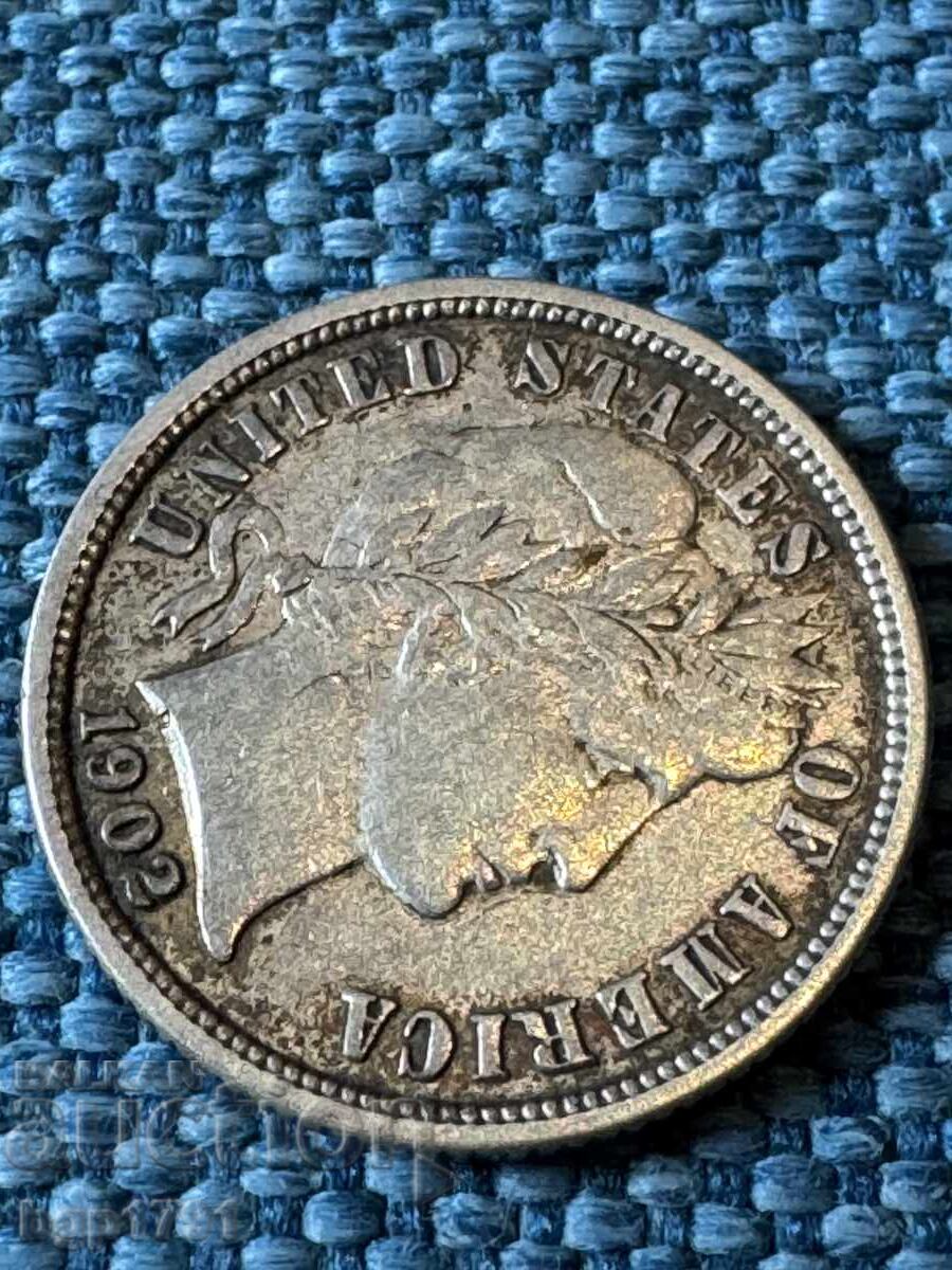 Delivery of 1 Dime 1902 Letter O USA Silver