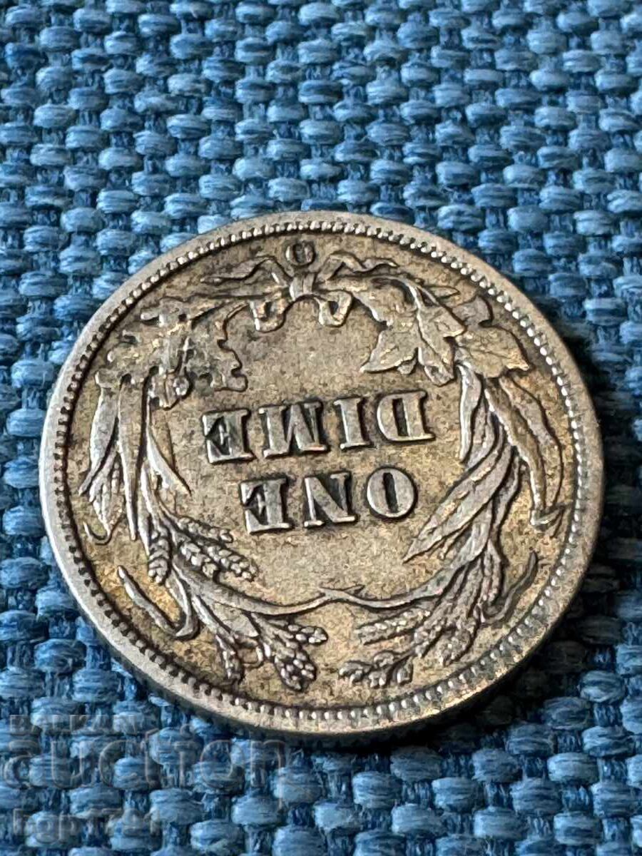 1 Dime 1902 Letter O USA Silver - 5