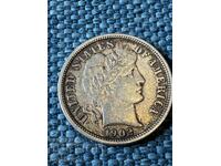 1 dime 1902 litera O SUA argint