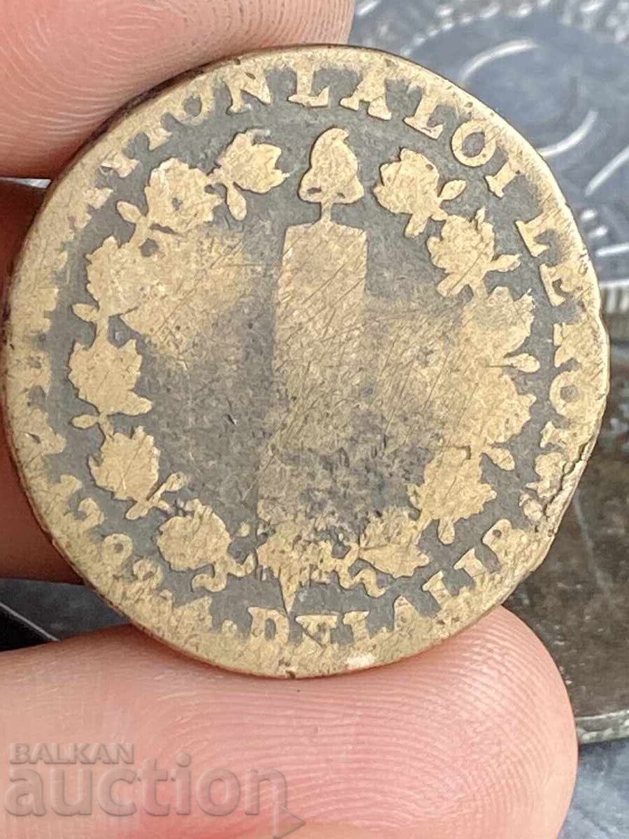 Γαλλία 12 δεναρίων 1792 Νάντη Λουδοβίκος XVI με τιμή 14.00 BGN | € 7.16