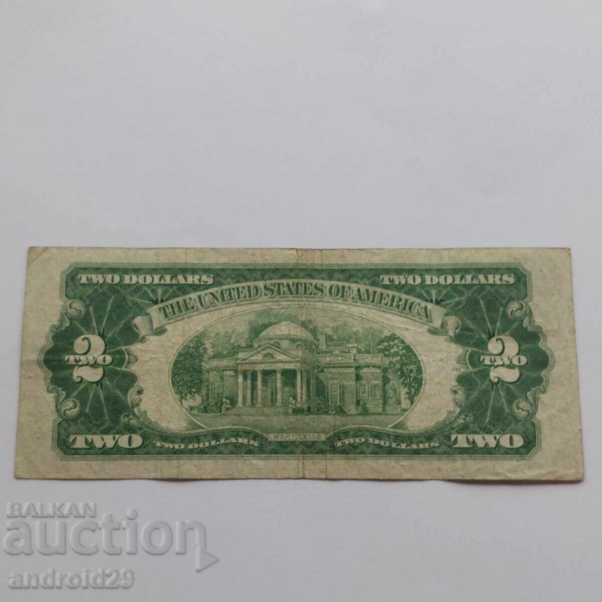 2 Dolari 1953 SUA, Sigiliu roșu / Bancnotă cu preț 25.00 BGN | € 12.78 2 Dolari 1953 SUA, Sigiliu roșu / Bancnotă cu preț 25.00 BGN | € 12.78