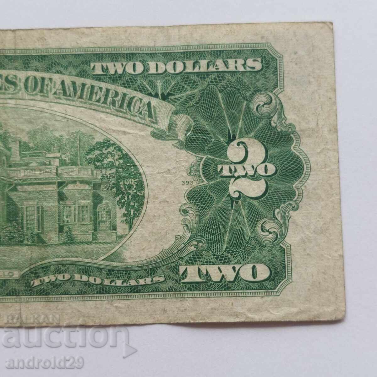 2 Dolari 1953 SUA, Sigiliu roșu / Bancnotă - 5 2 Dolari 1953 SUA, Sigiliu roșu / Bancnotă - 5