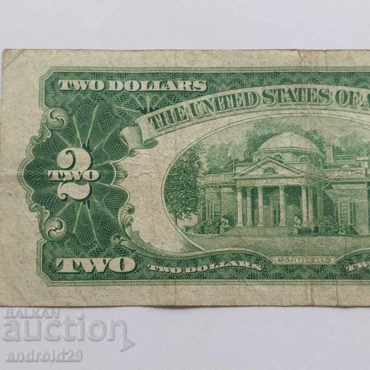 2 Dolari 1953 SUA, Sigiliu roșu / Bancnotă - 6 2 Dolari 1953 SUA, Sigiliu roșu / Bancnotă - 6