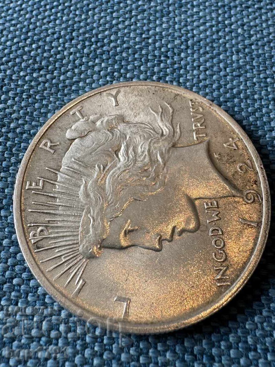 Licitație 1 dolar 1924 SUA UNC argint