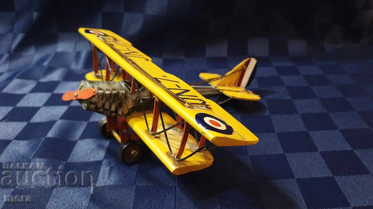 Old metal propeller airplane