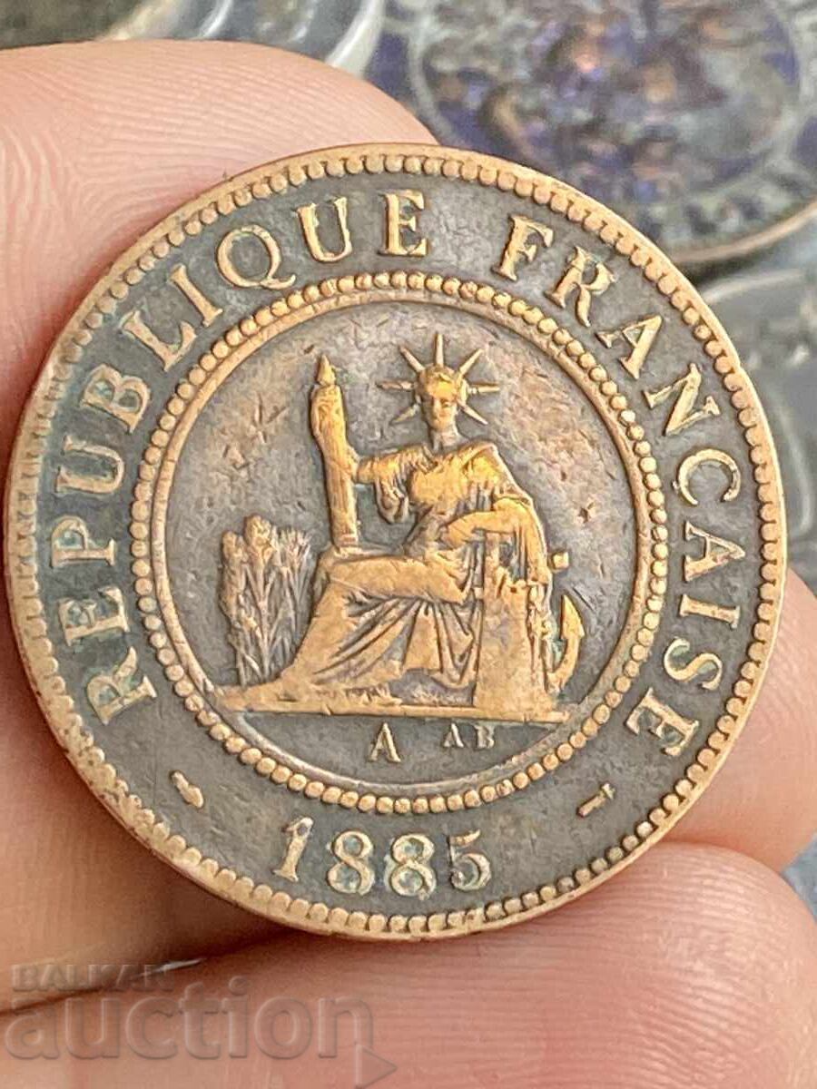 French Indochina 1 Centime 1885