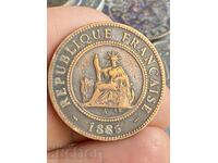 French Indochina 1 Centime 1885