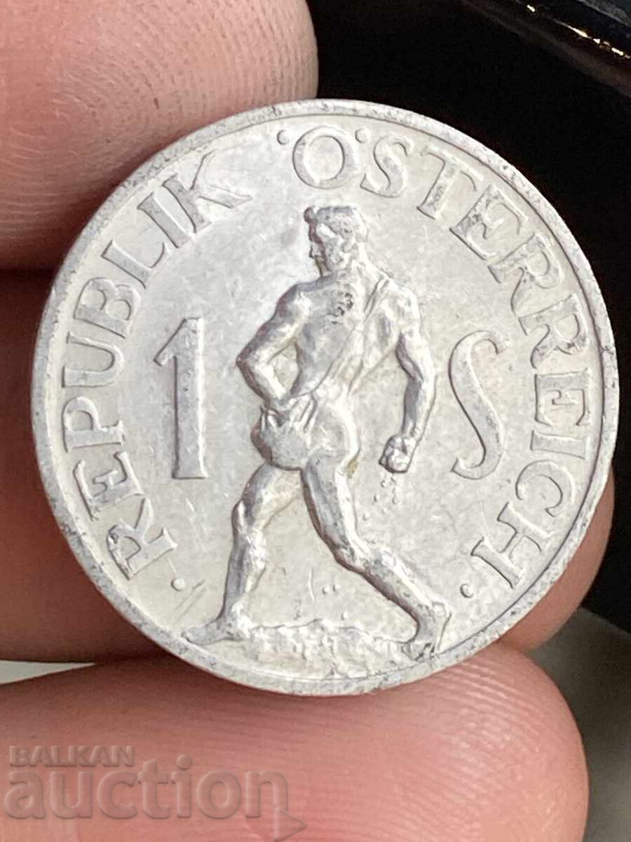 Austria 1 Schilling 1947 Aluminum Coin Austria 1 Schilling 1947 Aluminum Coin