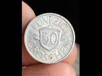 Austria 50 Groschen 1947 Aluminum Coin