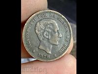 Spain 5 Centimos 1878 Alfonso XII