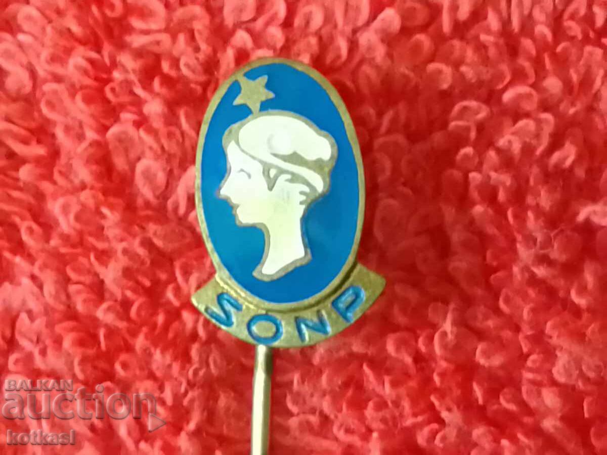 Παράδοση Παλαιό μικρό έμβλημα μπρούτζινη καρφίτσα γυναίκα αστέρι SONP