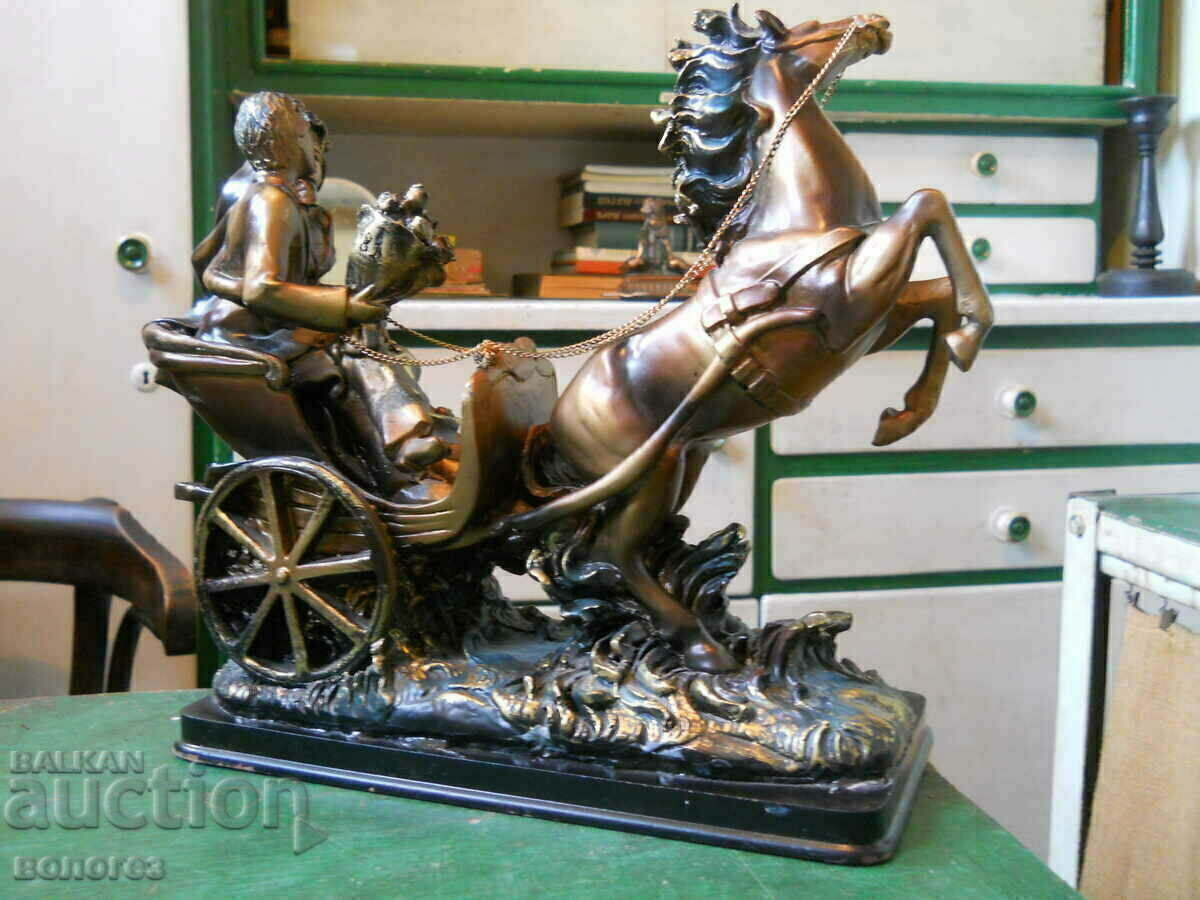 Large statuette - chariot with newlyweds - 6
