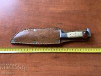 CUȚIT LAMĂ TEACĂ PIELE ORNAMENTE VECHI