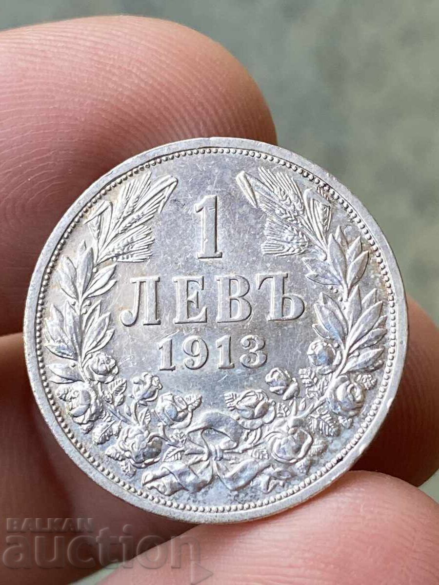 Regatul Bulgariei 1 lev 1913 Ferdinand I argint 4,95 grame Regatul Bulgariei 1 lev 1913 Ferdinand I argint 4,95 grame