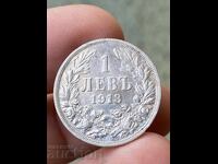 Kingdom of Bulgaria 1 Lev 1913 Ferdinand I silver 4.95 grams