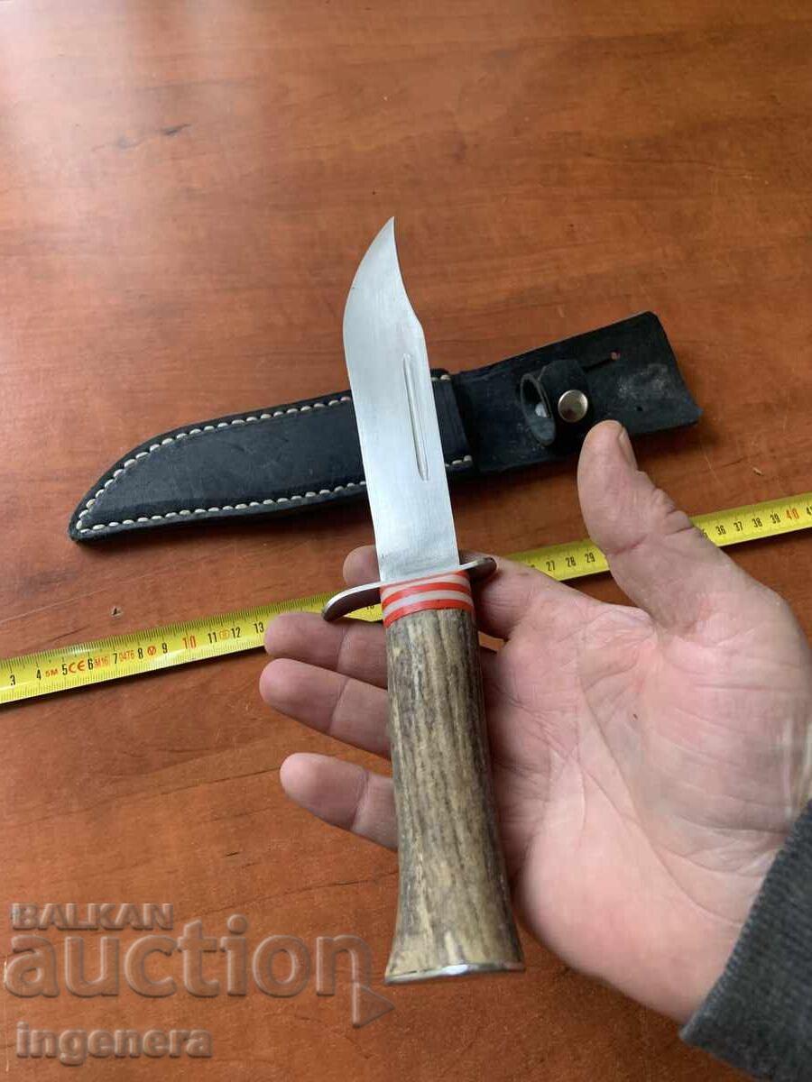 Delivery of KNIFE BLADE HUNTING HANDLE FROM HORN SHEATH