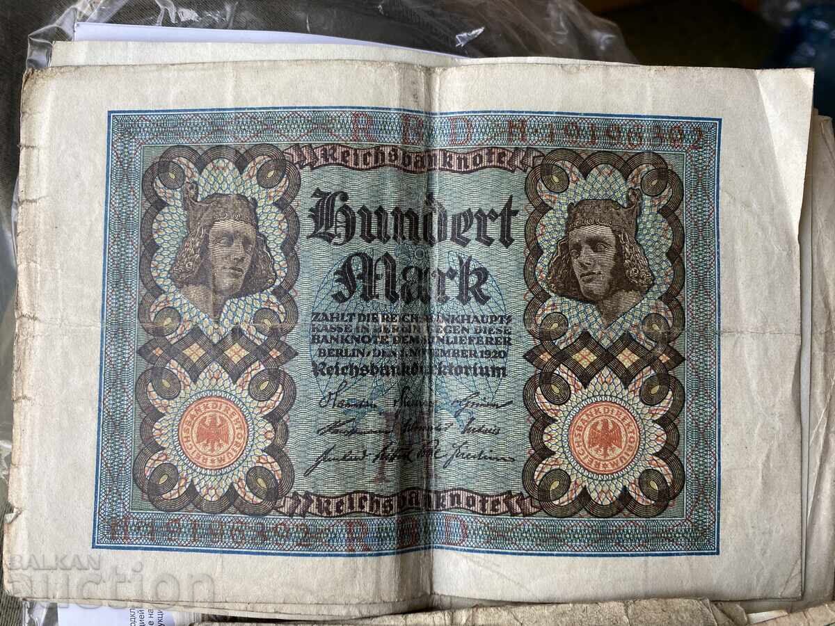 Germany 100 Mark 1920 Banknote with a starting bid of 1 cent!