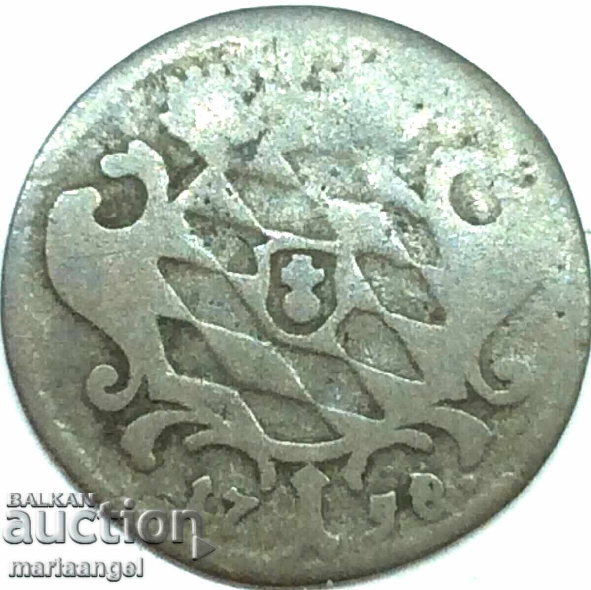 1 kreĭtser 1758 Bavariya Germaniya Maksimilian Ĭozef Rar - 6