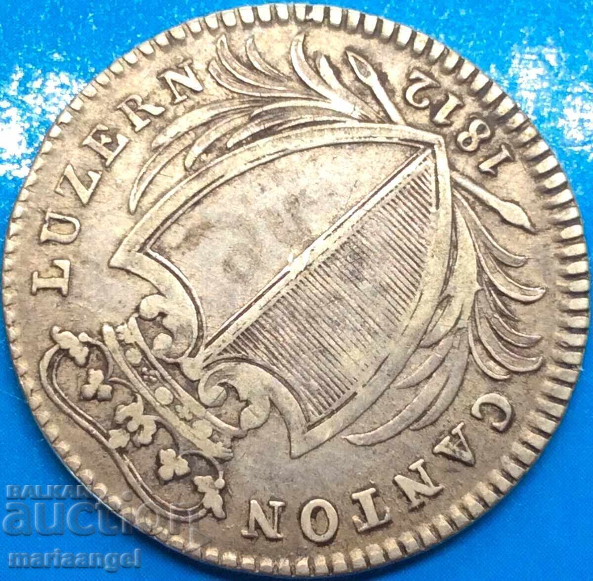 Доставка на Швейцария 10 батцен 1812 кантон Люцерн сребро - рядка