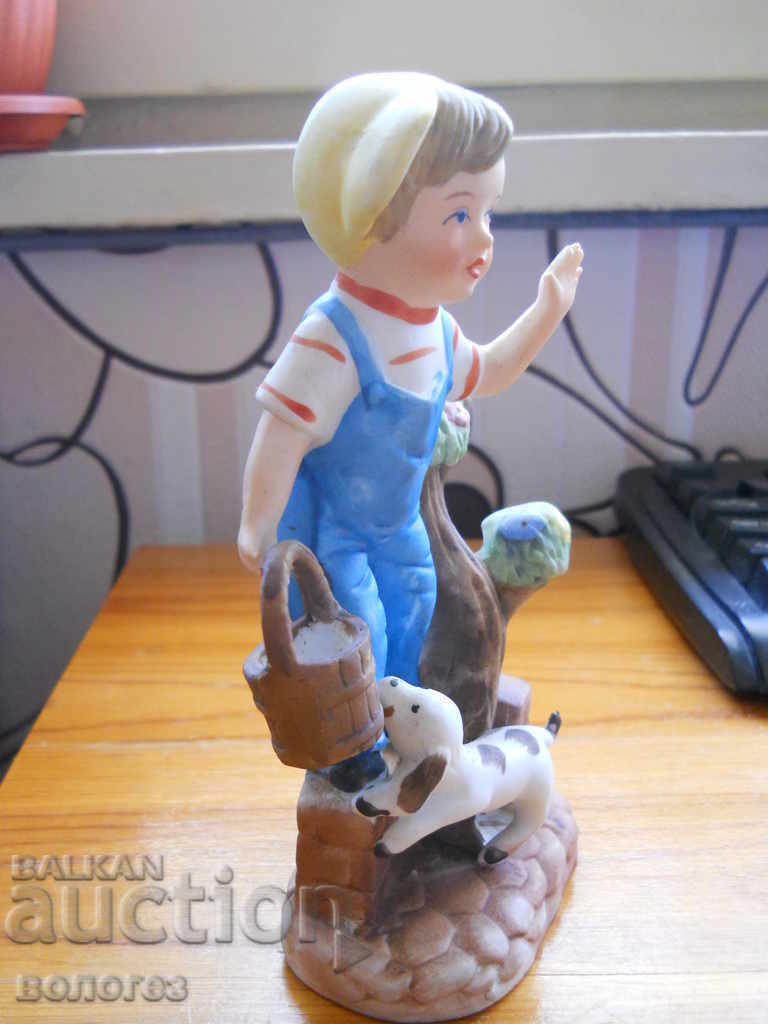 Boy with a puppy - biscuit porcelain with price 18.00 BGN | € 9.20