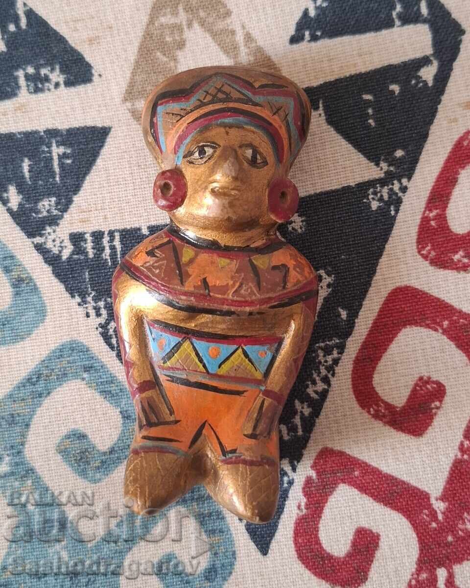 Clay figurine - whistle from Peru