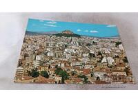 Postcard Athens Partial View and Lycabettus
