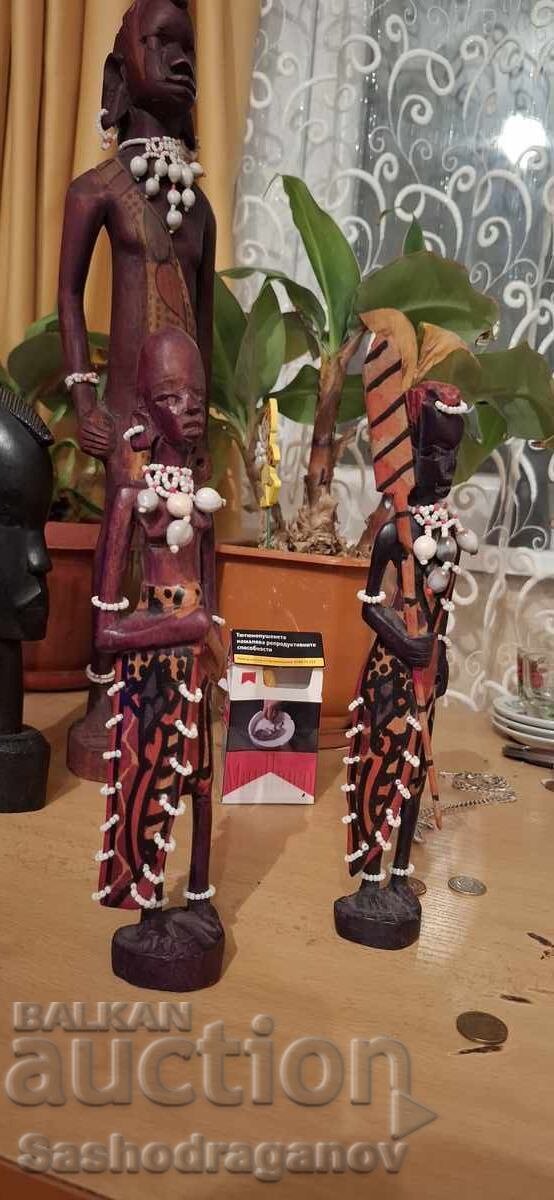 2 χειροποίητα αφρικανικά ειδώλια - 5