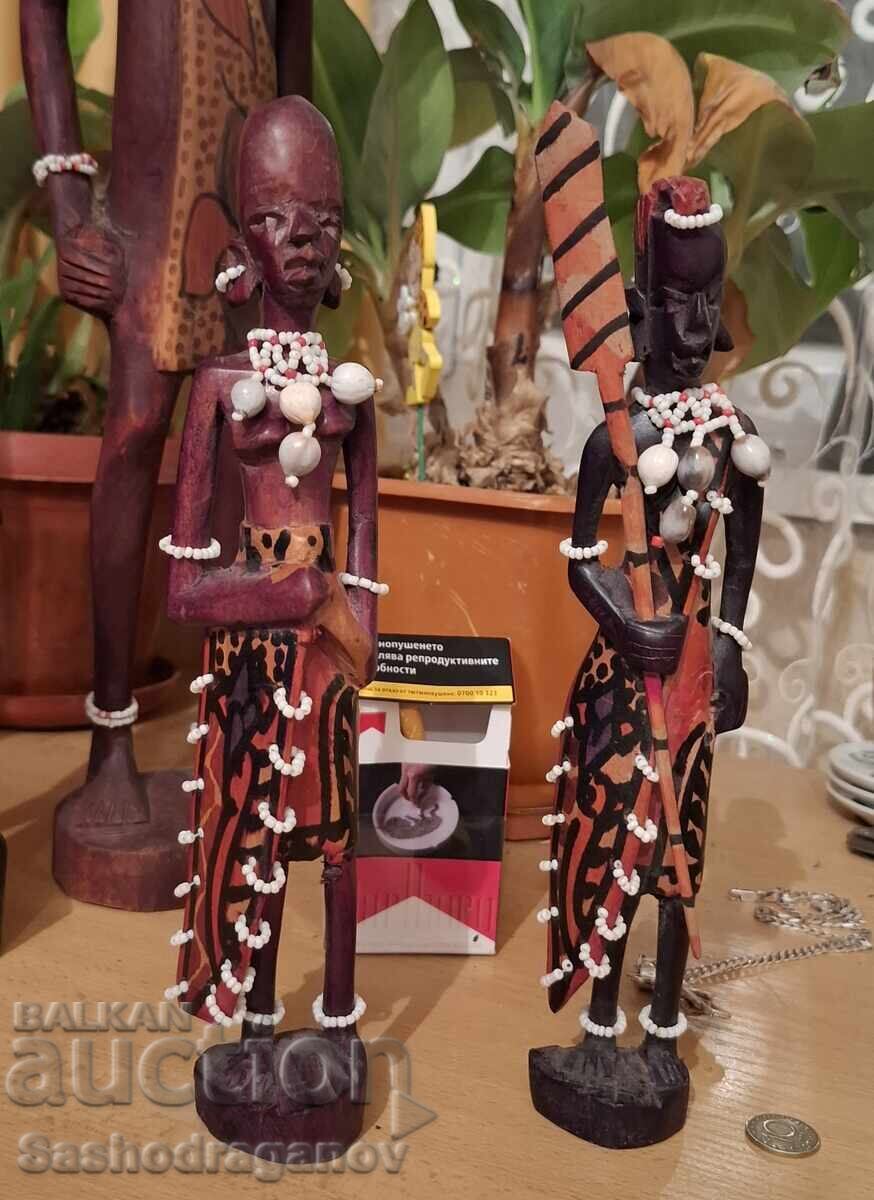 2 χειροποίητα αφρικανικά ειδώλια