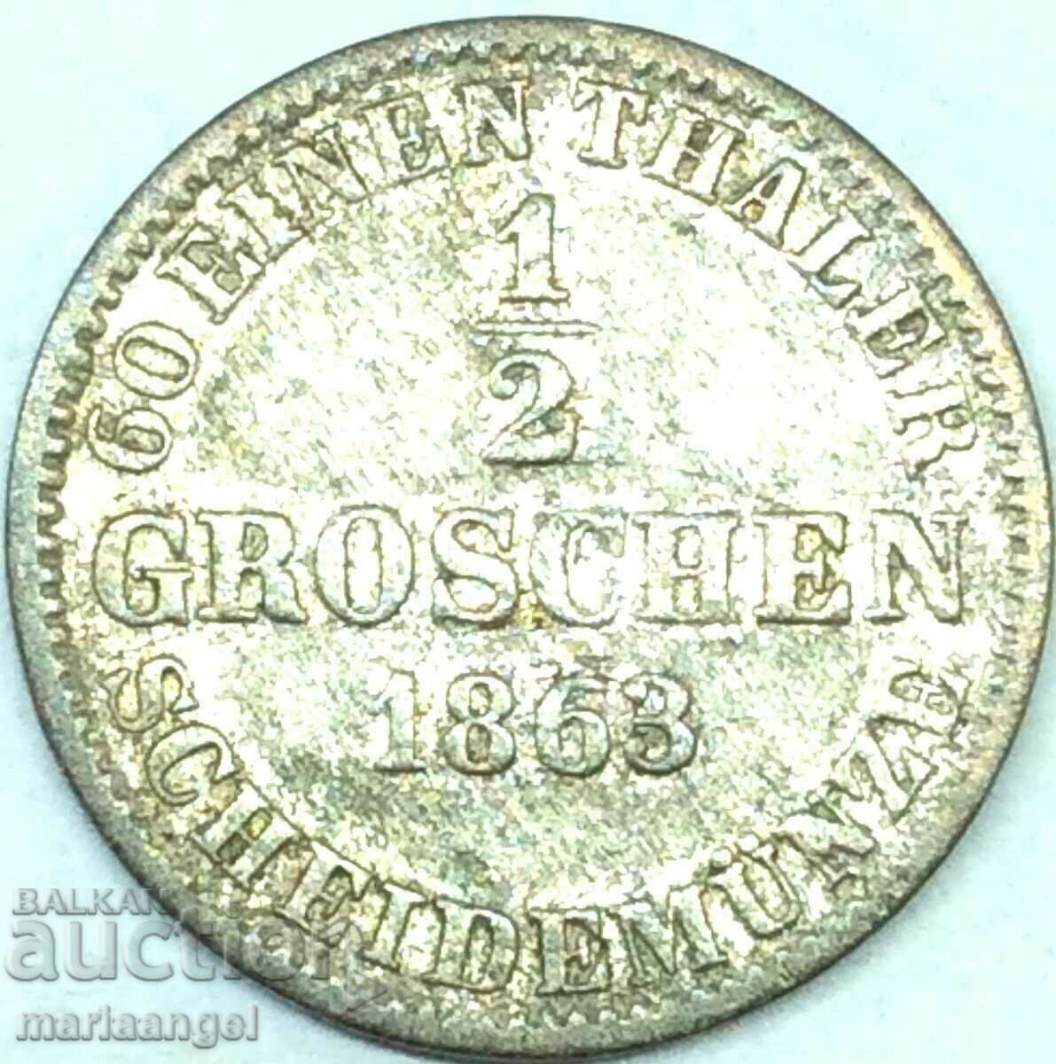 1/2 Grosz 1863 Germany Hanover Silver with price 19.00 BGN | € 9.71