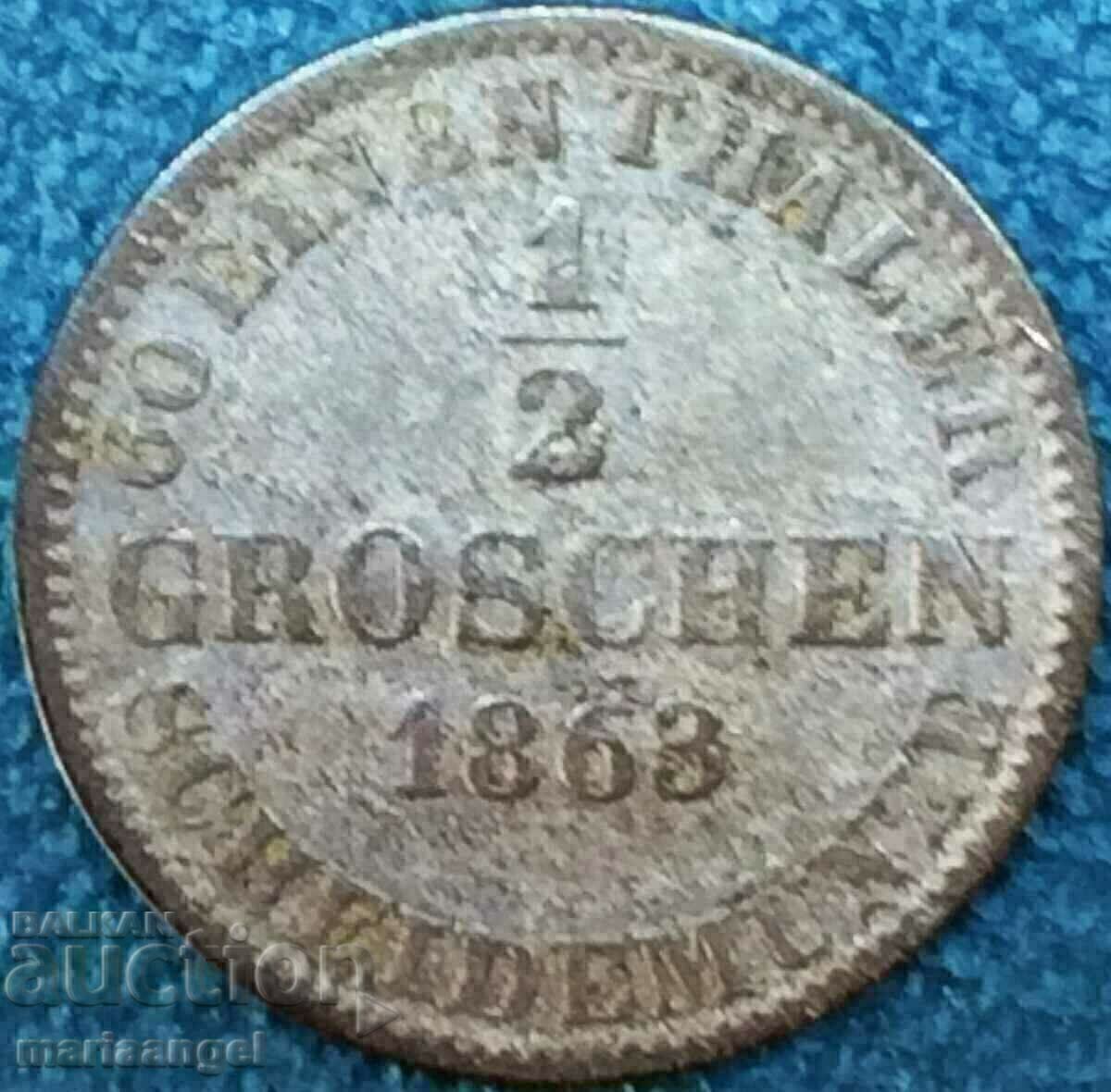 Delivery of 1/2 Grosz 1863 Germany Hanover Silver