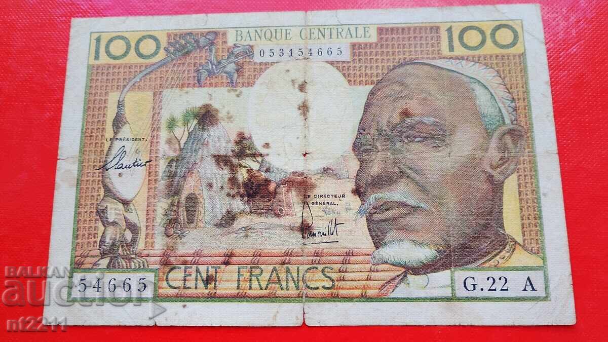 Bancnotă de 100 franci Africa Ecuatorială cu preț 49.99 BGN | € 25.56