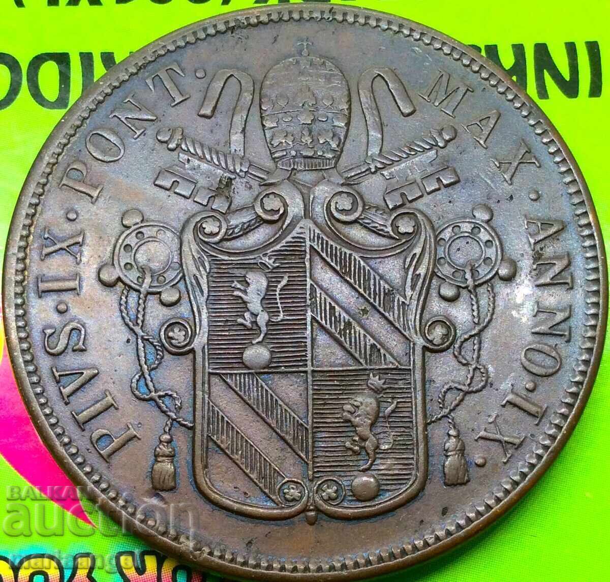 5 bayochi 1854 Vatican 40mm 39.67g Pius IX - 6
