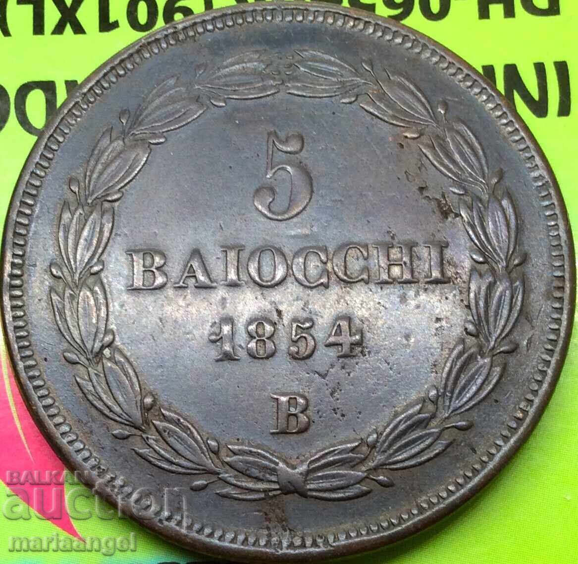 5 bayochi 1854 Vatican 40mm 39.67g Pius IX