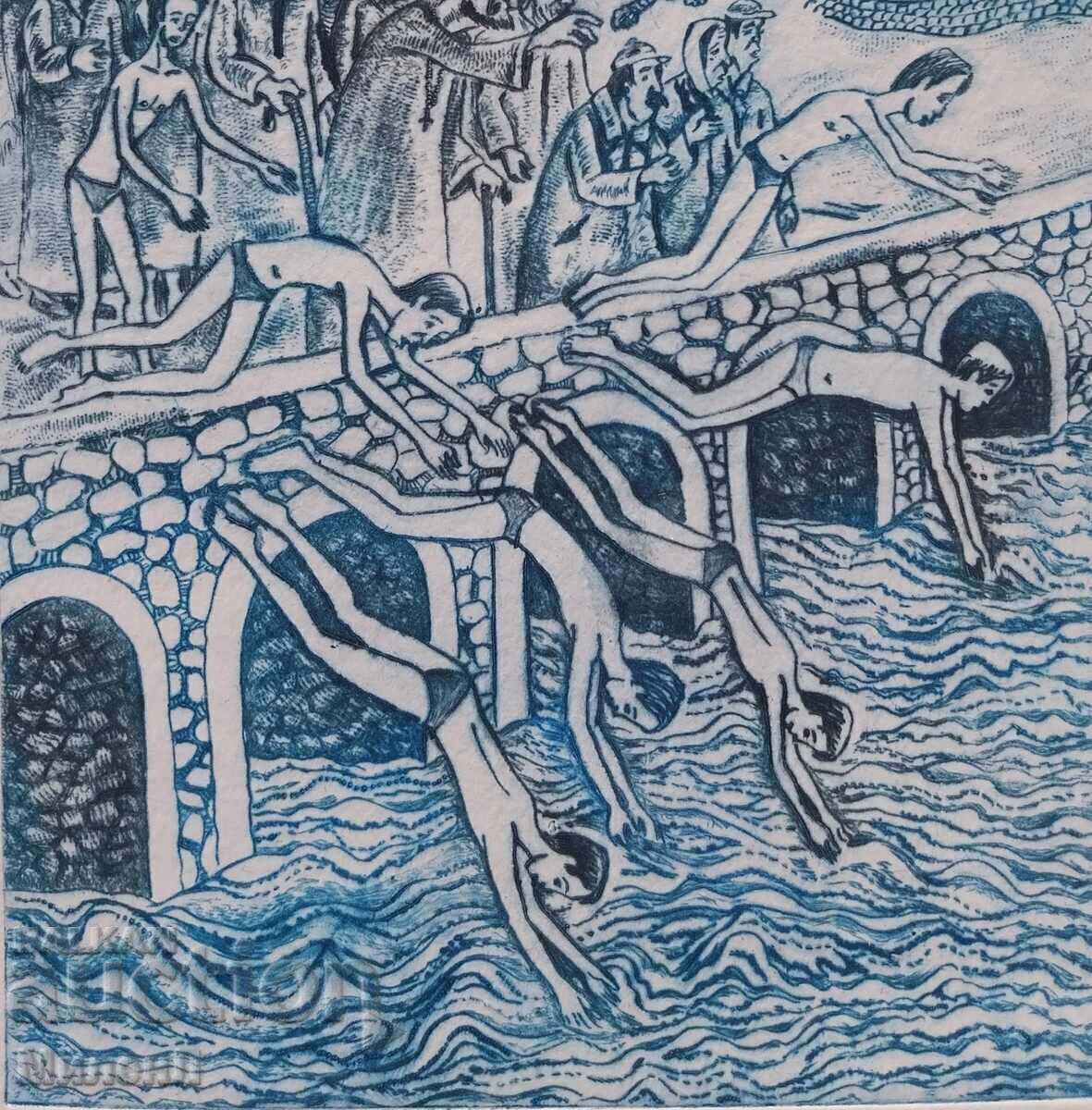 Grafică de Ziua Bobotezei, lucrată manual - 5