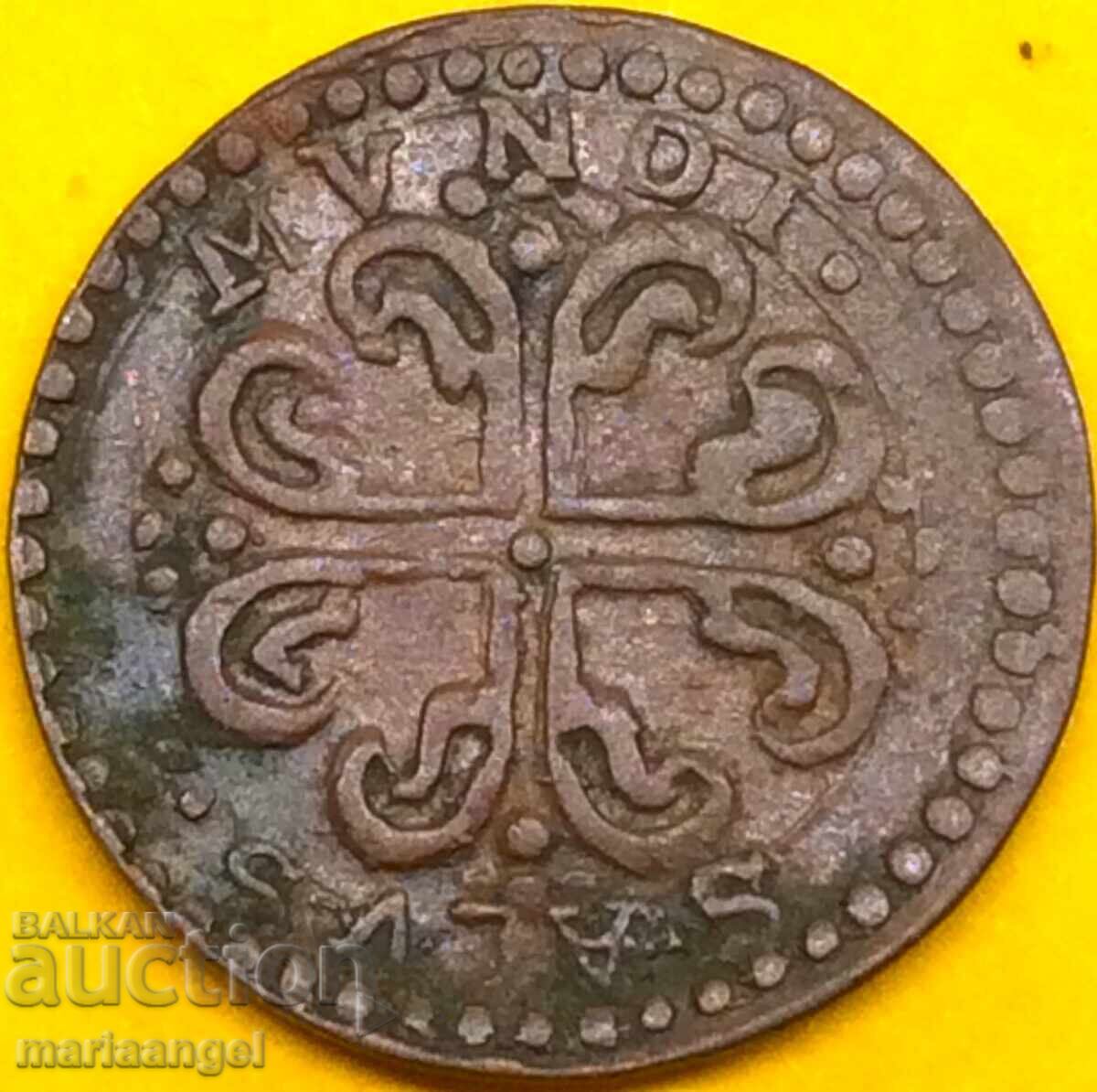 Sessino Francesco Farnese 1700-1727 Piacenza Italia aramă - 5 Sessino Francesco Farnese 1700-1727 Piacenza Italia aramă - 5