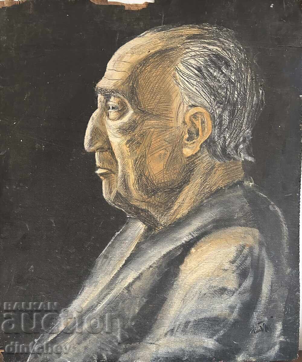 Portret de bărbat - Ulei pe lemn, Hristo Todorov Portret de bărbat - Ulei pe lemn, Hristo Todorov
