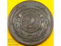 2 Centésimos 1869 Uruguay Mint Paris
