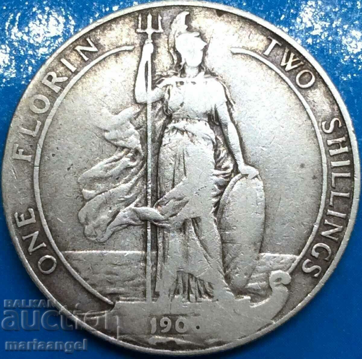 Μεγάλη Βρετανία 1 Florin 1906 Edward VII Silver - 6