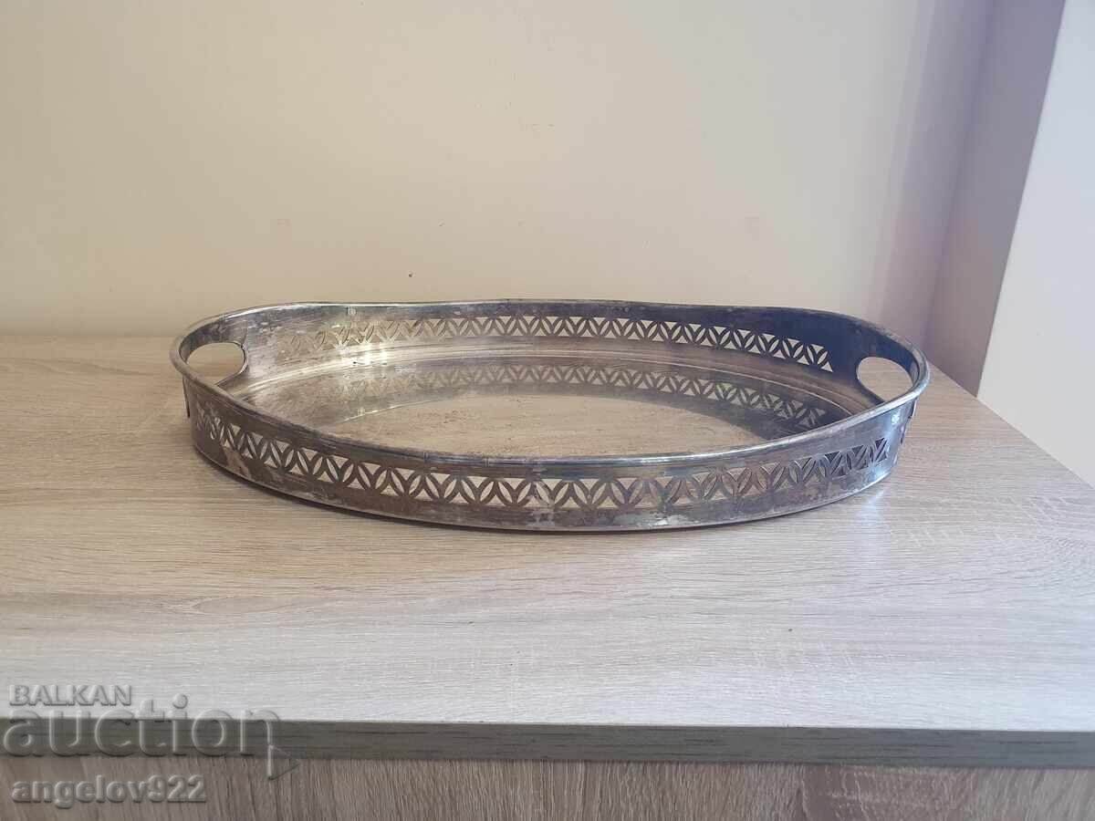 Посребрен метален поднос!!! с цена 3.00 лв. | € 1.53