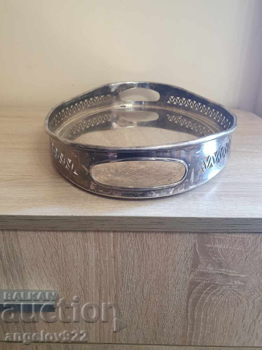 Аукцион Посребрен метален поднос!!!
