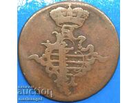 3 pfennig 1760 Saxony-Weimar-Eisenach Germany copper