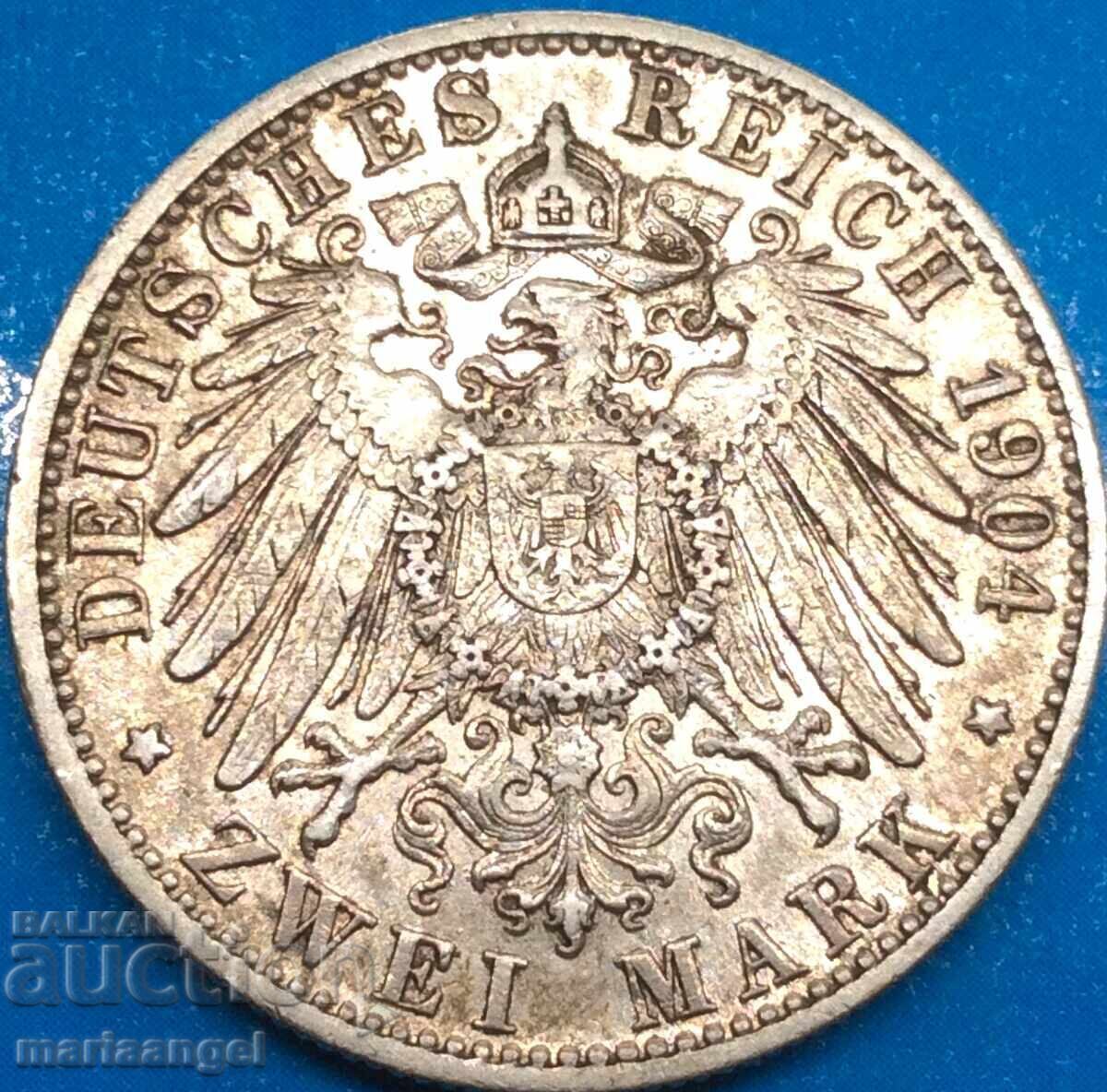 Auction  2 stamps 1904 Germany Württemberg Wilhelm II silver