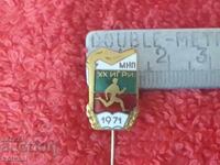 Vechi insignă socială bronz email MNP XX 20-lea jocuri 1971 excelent