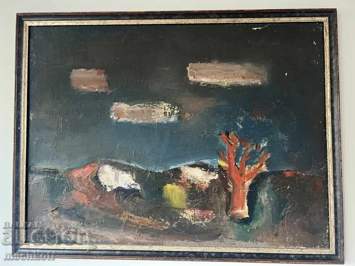 Tablou minunat „Peisaj abstract cu copac” 70cm / 52cm