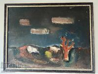 Beautiful painting "Abstract landscape with tree" 70cm / 52cm