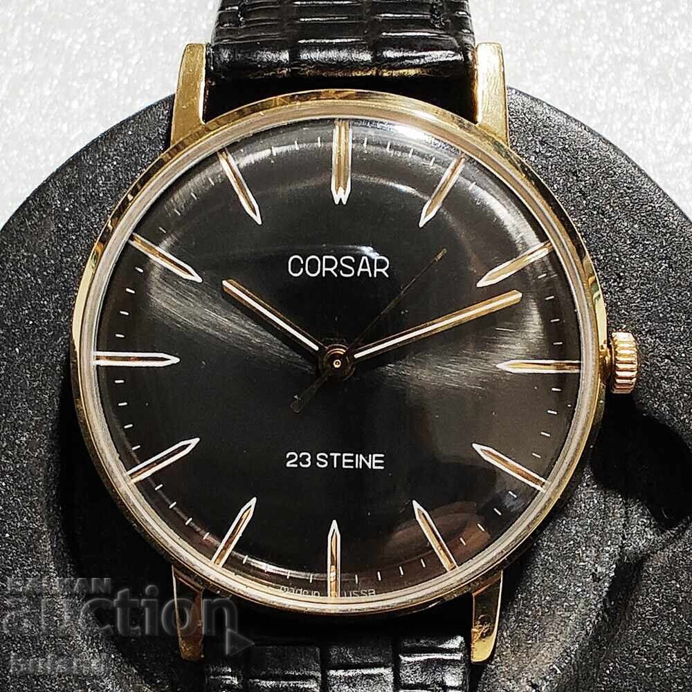 Ceas Sovietic Placat cu Aur Corsar LUCH Vimpel SSSR cu preț 175.00 BGN | € 89.48 Ceas Sovietic Placat cu Aur Corsar LUCH Vimpel SSSR cu preț 175.00 BGN | € 89.48