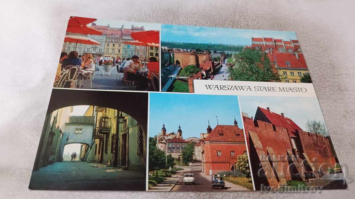 Cartolină poștală Warszawa Stare Miasto Colaj