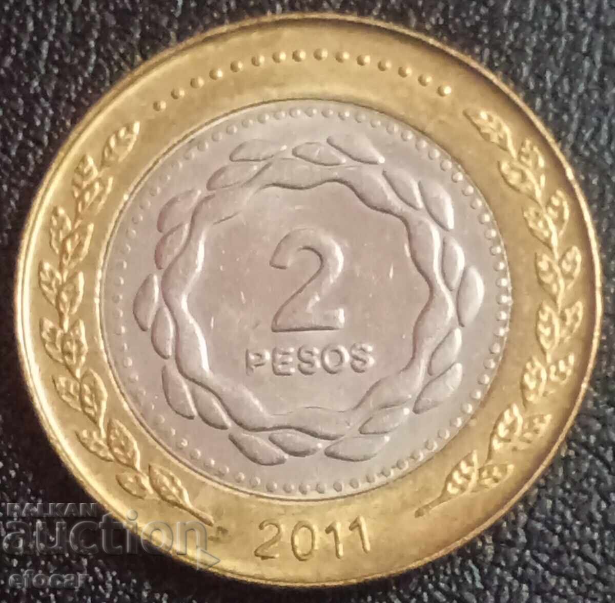 2 песо Аржентина 2011