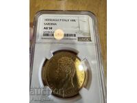100 lire Sardinia Italia 1835 AU 58 Carlo aur NGC PCGS